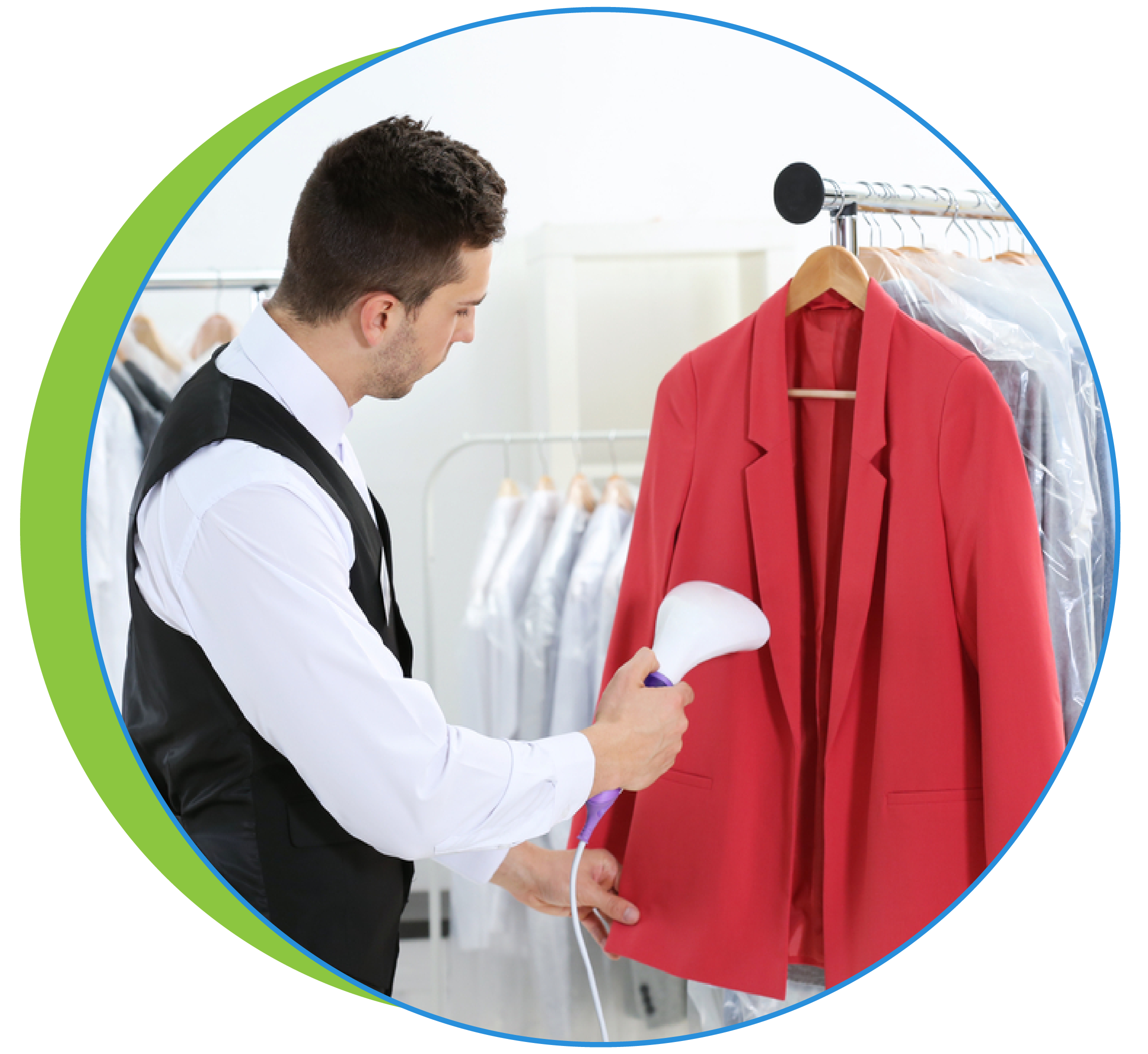 Man cleaning clothes